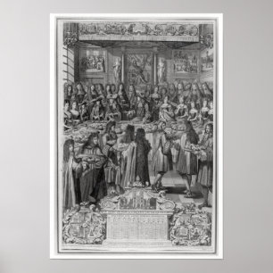 Abendessen von Louis XIV im Hotel de Ville Poster