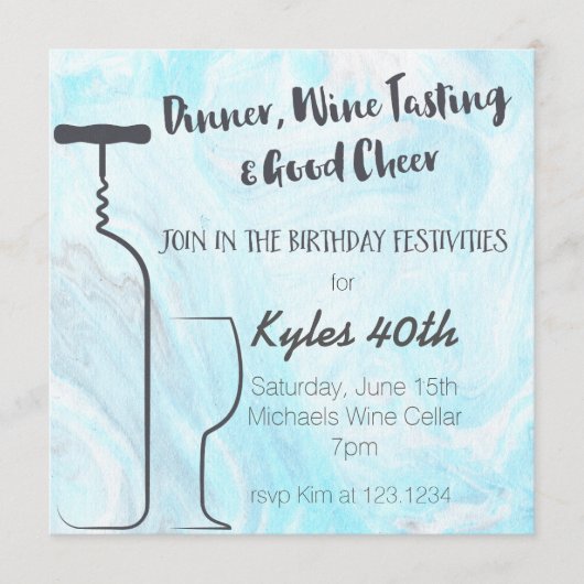 Abendessen, Weinverkostung und guter Leckerbissen (Vorderseite)