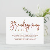 Abendessen| Weiß mit Herbstlebern Einladung (Stehend Vorderseite)