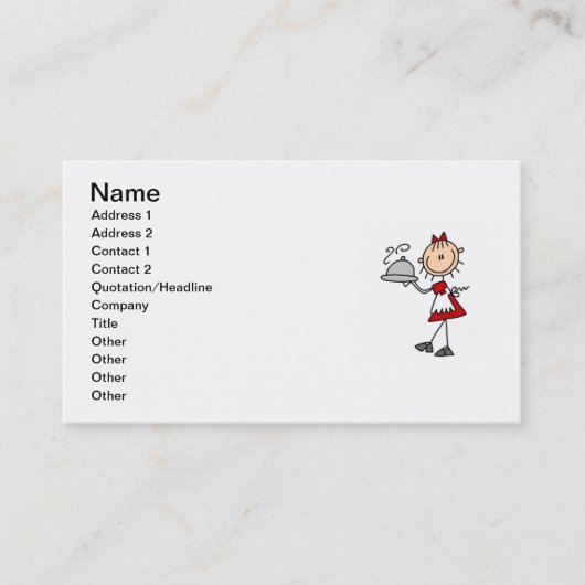 Abendessen wird gedient visitenkarte (Vorderseite)