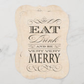 Abendessen zum Hochzeitstag Drink und sei fröhlich Einladung (Vorne/Hinten)