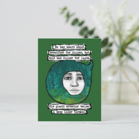 Abendessen zum Mittagessen Postkarte (Stehend Vorderseite)