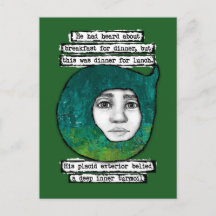 Abendessen zum Mittagessen Postkarte