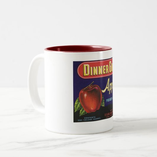 Abendessenklingel-Apfel-Tasse Zweifarbige Tasse (Vorderseite Links)
