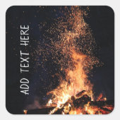 Abendfeuer Quadratischer Aufkleber (Vorderseite)