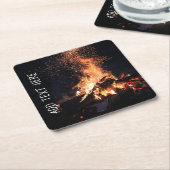 Abendfeuer Rechteckiger Pappuntersetzer (angewinkelt)