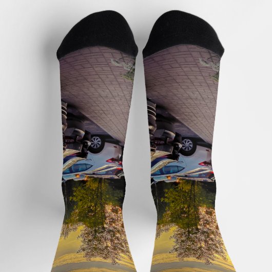 Abendglühen-Straßen-Socken – Anpassbar Socken (Oben)