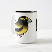 AbendGrosbeak Zweifarbige Tasse (Vorderseite Links)