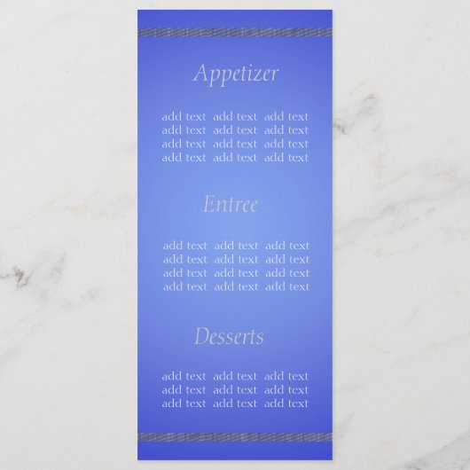 Abendkarte Menükarte (Rückseite)