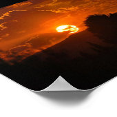 Abendlandschaft bei Sonnenuntergang Poster (Ecke)