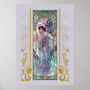 Abendliche Betrachtung von Alphonse Mucha Poster