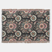 Abendliche Boho-Blüten Decke (Vorderseite)