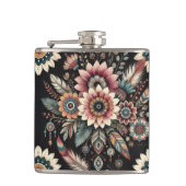 Abendliche Boho-Blüten Flachmann (Vorderseite)