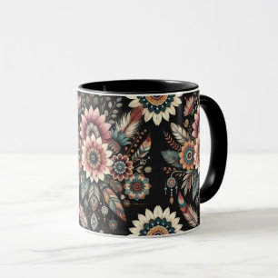 Abendliche Boho-Blüten Tasse