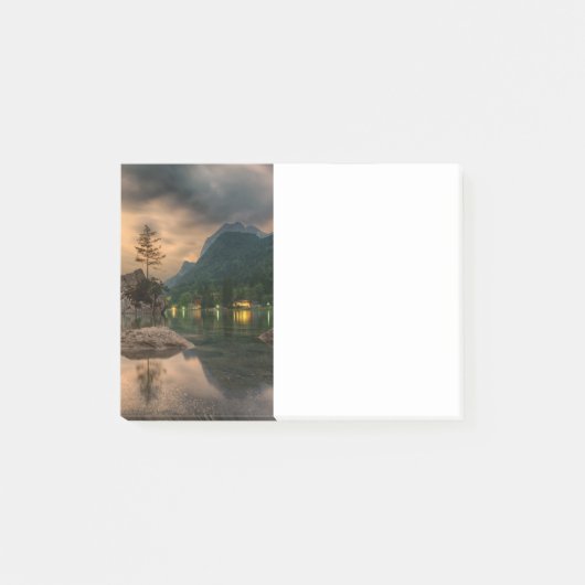 Abendliches Bergsee-Foto Post-it Klebezettel (Vorderseite)