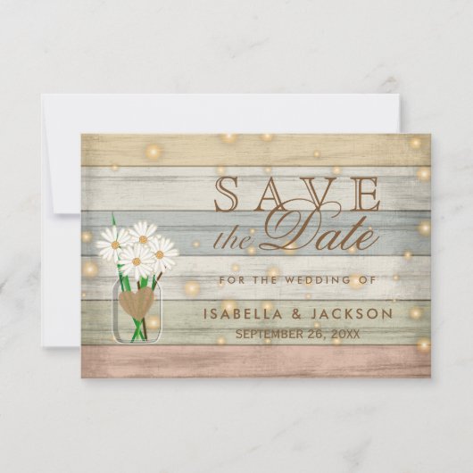 Abendliches Glühwürmchen Save the Date Design (Vorderseite)