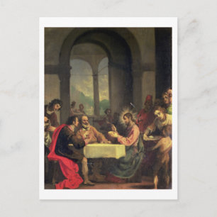 Abendmahlzeiten Emmaus, c.1600-05 (Öl auf Tafel) Postkarte