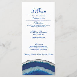 Abendmenü | Blue Agate Hochzeitsempfang Menükarte