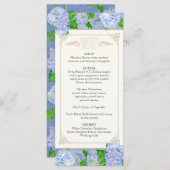 Abendmenü Blue Hydrangea Lace Floral Formal Menükarte (Vorne/Hinten)