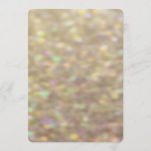 Abendmenü | Gold Bokeh Lights Menükarte (Rückseite)