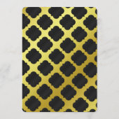 Abendmenü | Gold und Black Quatrefoil Menükarte (Rückseite)