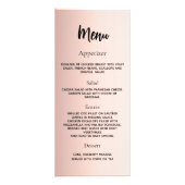 Abendmenü Rose Gold Werbekarte (Hinten)