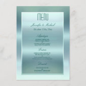 Abendmenü | Satin Aquamarin Menükarte (Vorderseite)