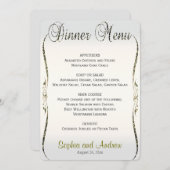 Abendmenü| Silber und Gold Menükarte (Vorne/Hinten)