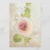 Abendmenü Vintage Peony Blume Elegante Menükarte (Rückseite)