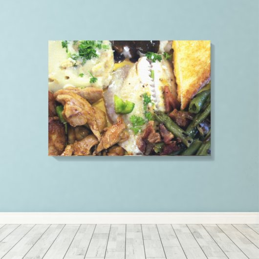 Abendplatte Leinwanddruck (Insitu (Holzboden))