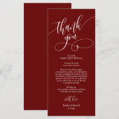 Abendplatz Einstellung Danke, Kalligraphie Karten (Vorne/Hinten)