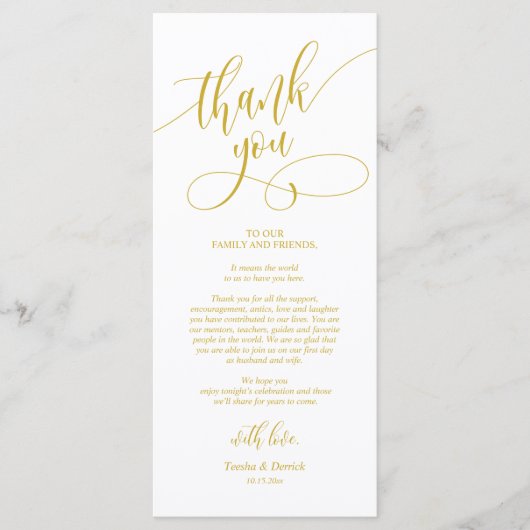 Abendplatz Einstellung Danke, Kalligraphie Karten (Vorderseite)