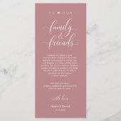 Abendplatzwand Danke, Dusty Rose Card Programm (Vorderseite)