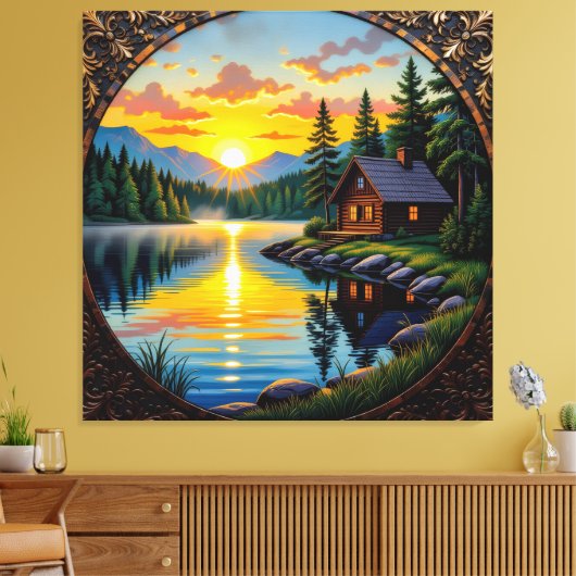 Abendruhe am See Leinwanddruck (Insitu (Wohnzimmer))