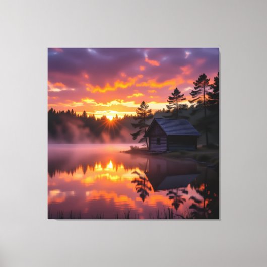 Abendruhe am See Leinwanddruck (Vorderseite)