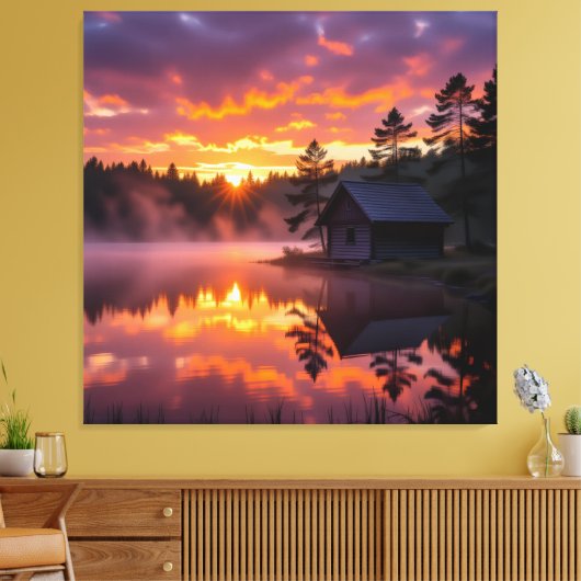 Abendruhe am See Leinwanddruck (Insitu (Wohnzimmer))