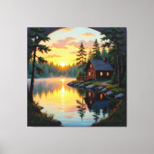 Abendruhe am See Leinwanddruck (Vorderseite)