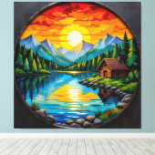 Abendruhe am See Leinwanddruck (Insitu (Holzboden))