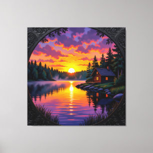 Abendruhe am See Leinwanddruck