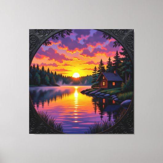 Abendruhe am See Leinwanddruck (Vorderseite)
