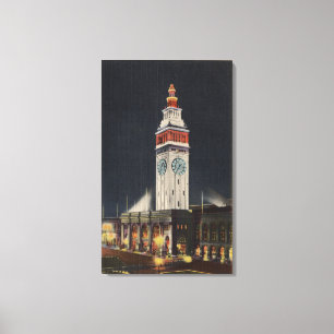 Abends-Ansicht des Fähren-Gebäude Leinwanddruck