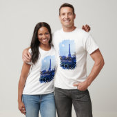 Abends-Ansicht von Eiffel-Turm T-Shirt (Unisex)