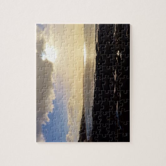 Abends-Ansicht von Porthleven Cornwall England Puzzle (Vertikal)