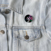 Abends-Blüten-Zuckerschädel-Mädchen Button (Beispiel)