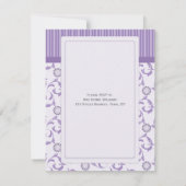 Abends-Hochzeits-Einladung im Lavendel-Muster Einladung (Rückseite)