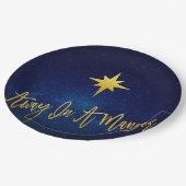 Abends in einer dunklen blauen Nacht Pappteller (Schrägansicht)