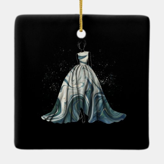 Abends-Kleidermode-Illustration # Keramikornament (Rückseite)