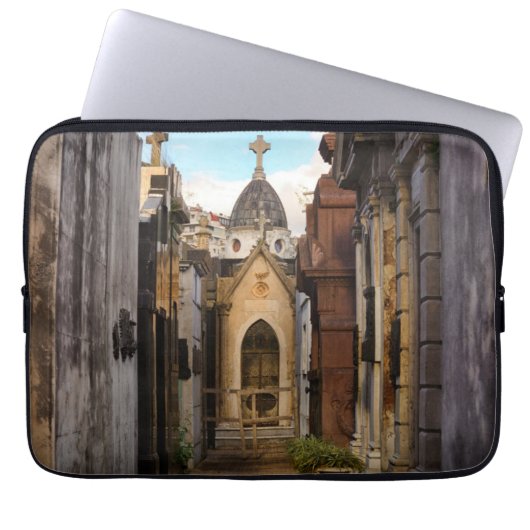 Abends-Licht in Recoleta Friedhof Laptopschutzhülle (Vorderseite)