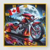 Abends mit kanadischem Geist Quadratische Wanduhr (Vorderseite)