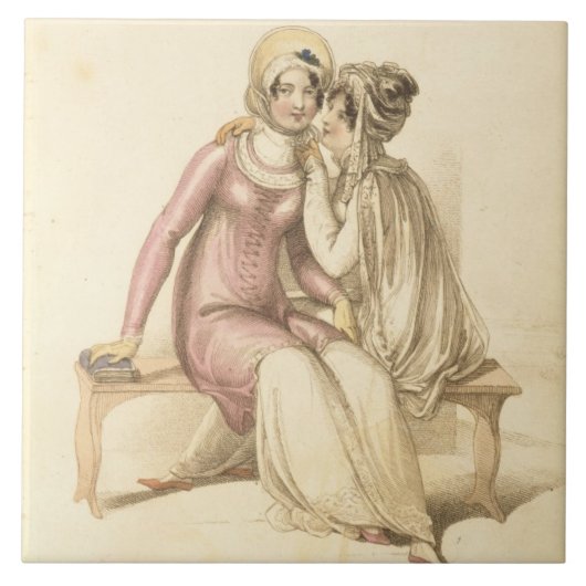 Abends-, Promenaden- oder Seestrandkostüme, Mode Fliese (Vorderseite)